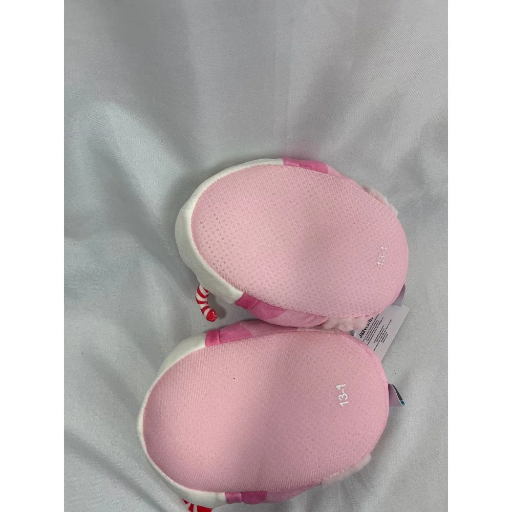 Squishmallows Peppermint Hot Cocoa Pink Plush Slippers‎ Kids Size 13/1 Holiday